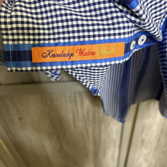 Robert Graham Mens Button Down Shirt Checkered Striped Preppy Size S - Picture 7 of 9